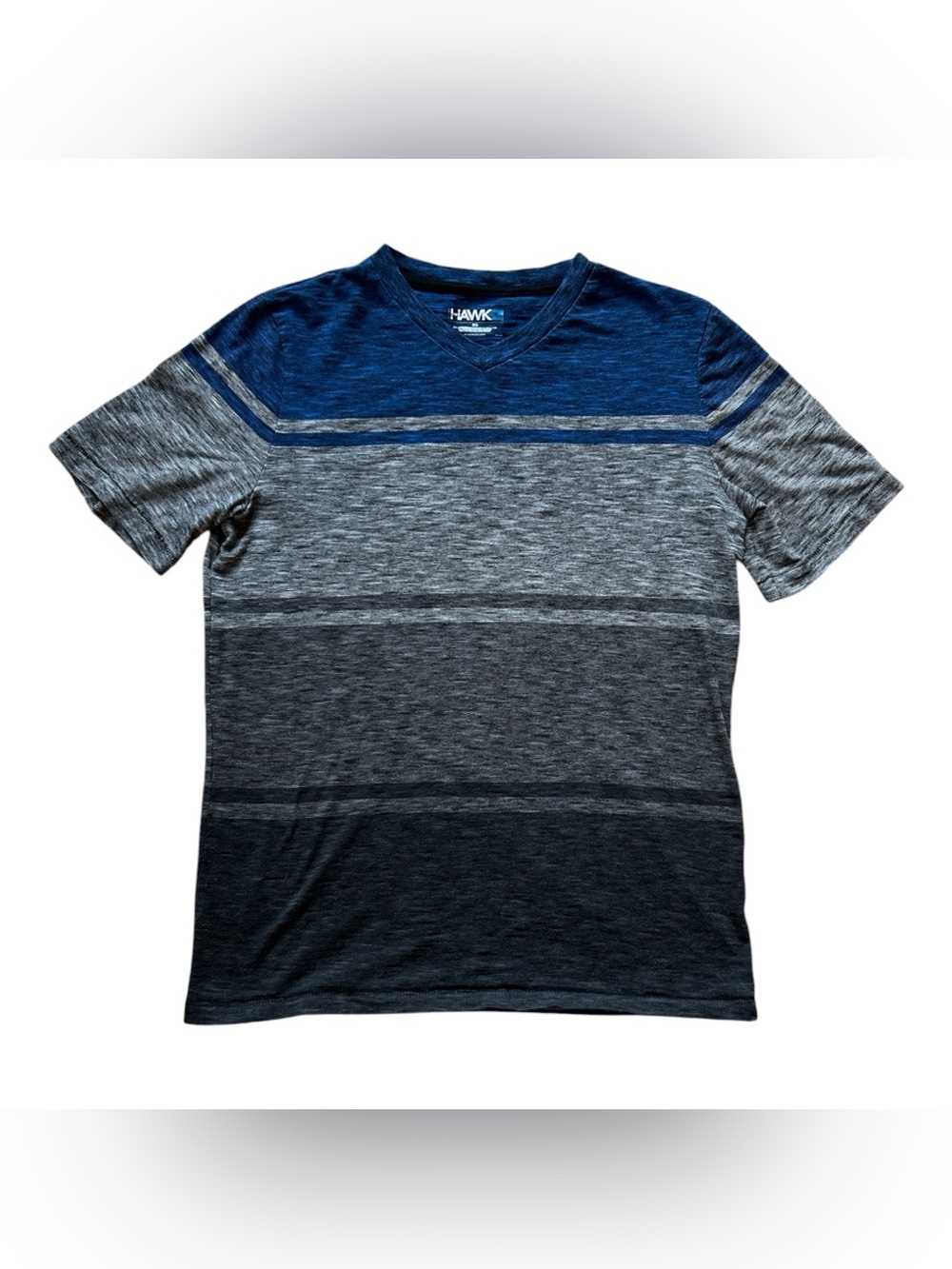 Tony Hawk Boys Navy & Gray Striped V-Neck Tee